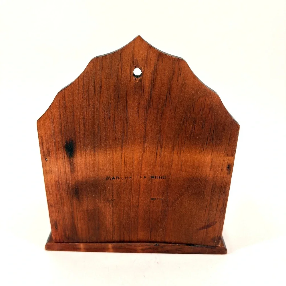 VINTAGE Wood Desk Organizer‎ Letter Holder Recipe Box Americana Eagle Emblem